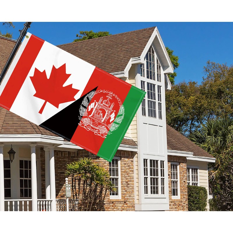 3×5 FT Canada Afghanistan Flag, Large 100D Canadian Afghan Friendship