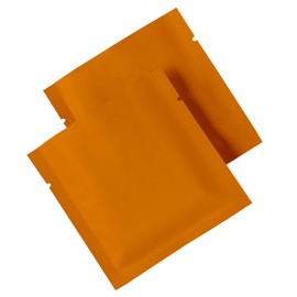 QQ Studio 100 Bags/Pack Double Sided Color Smell Proof Open Top Flat Bag with Tear Notch (Orange, 3" x 3")