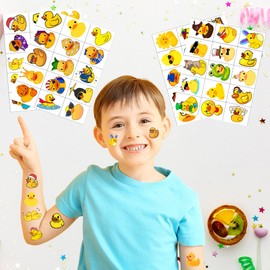 Rubber Duck Temporary Tattoos - 60Pcs Yellow Duck Birthday Party Decorations Gift Idea For Kids Teens Boy Girl Duck Themed Birthday Party Favors Party Supplies Accessories Pool