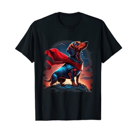 Super Power Superhero Dachshund Dog T-Shirt