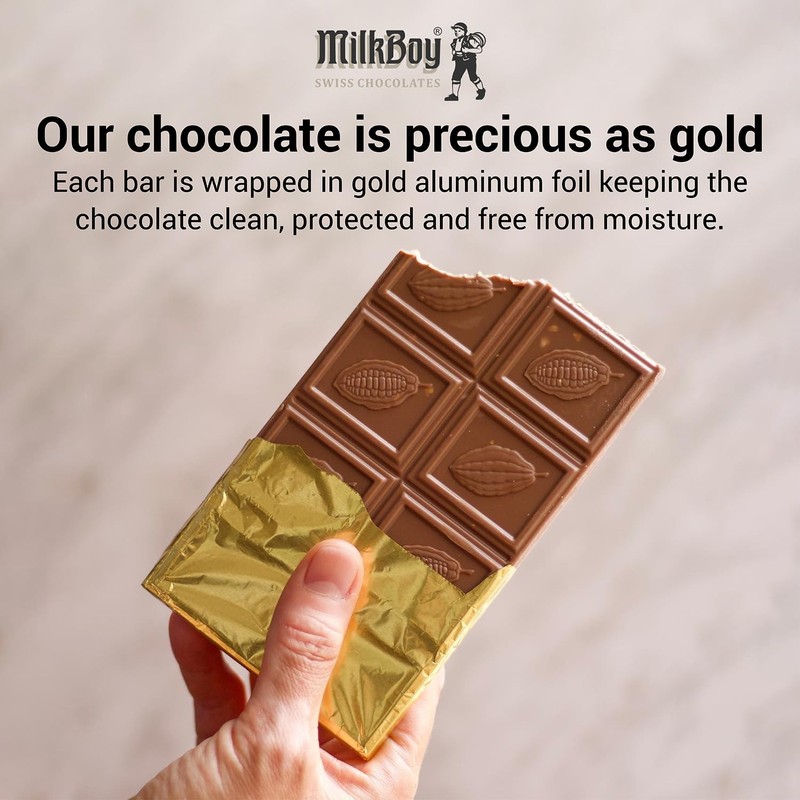 Milkboy Swiss Chocolate Bars - Premium Swiss Alpine Milk Chocolate