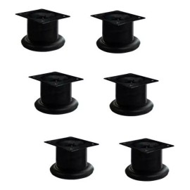 Herrajes Guerrero Pata Para Mueble O Sala 5 Cm Altura - 6 Piezas Negro Mate