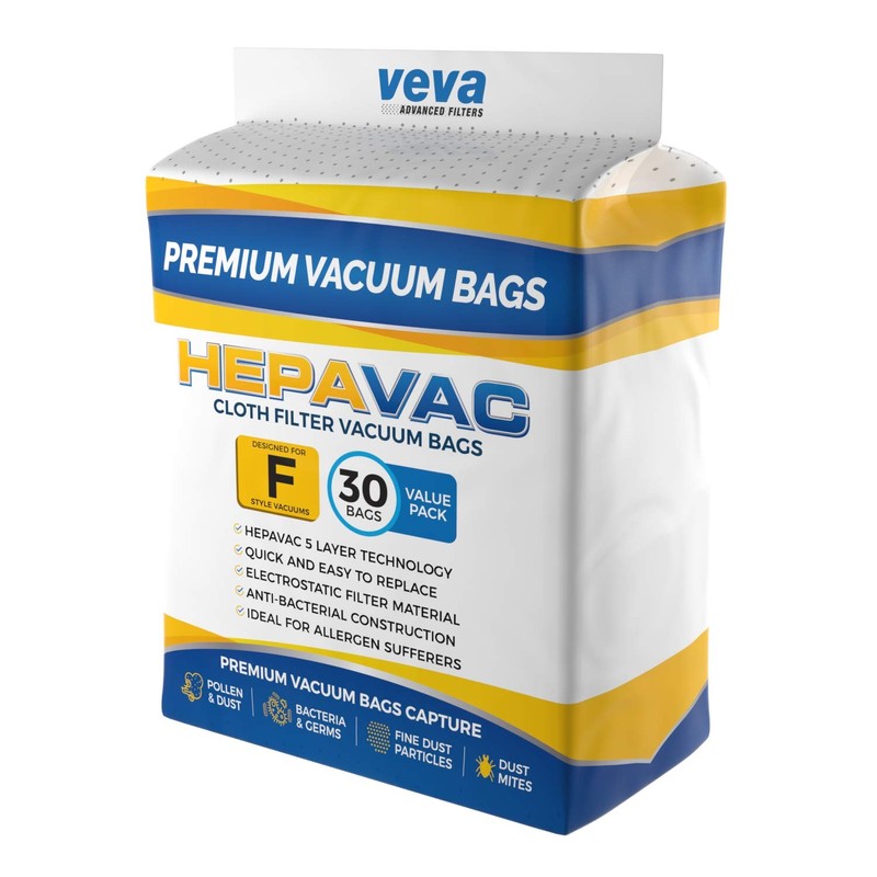 30 Pack HEPA Filter Bags Style F for Kirby Vacuum
