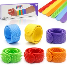 Pack of 6 Fidget Toys Snap Bracelet Children, Sensory Autism Toy, Anti Stress Autism Toy, Snap Bracelet, Fidget Squishy Toy, Anxiety ADHD Toys, Soothing for Stress Anxiety