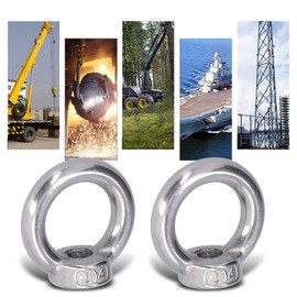 Eye Nut, 10pcs Lifting Eye Nut Stainless Steel Ring Shape Fastener Tool for Forestry Machinery (M8)