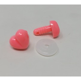 Zim's 13mm Heart Pink Plastic Safety Nose for Craft Toy Doll Animal (Pack of 20)