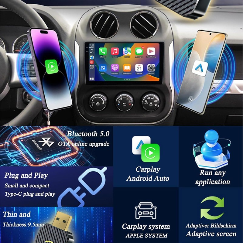 Android Car Wireless Adapter, Carplay Wireless Adapter, Android Car Adapter