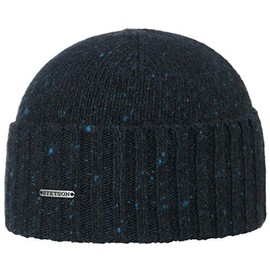 Stetson Lambswool Beanie with Cashmere Knitted Hat Winter Hat Wool Hat Envelope Hat Women / Men - Made in Italy Envelope Winter Autumn Winter - One Size Dark Blue, navy, Unit size
