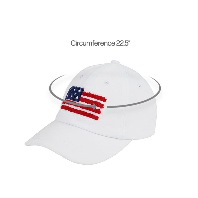 C.C American Flag Patch Baseball Cap (White)