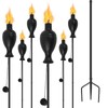 ZSPENG 6 Pack Metal Torches for Outside, Upgraded Metal Torches