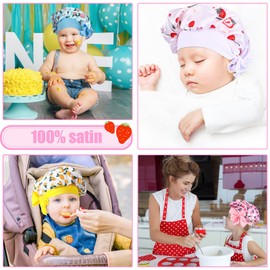 5 Gorros de Satén para Niños Gorro de Dormir para Niñas Gorro de Bebé de Satén Suave Gorro de Pelo Satinado Gorro de Dormir de Banda Ancha para Cabello de Noche, 5 Estilos