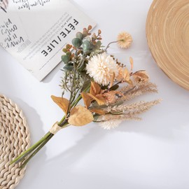 Handmade Artificial Wedding Flowers Bouquets for Bridal, Bridesmaid Bouquet Flower,Suit for Coffee Table Home Décor/Wedding Decoration/Outdoor Fake Plants (Champagne Rose)