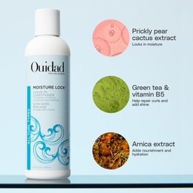 Ouidad Moisture Lock Leave In Conditioner for Curly Hair - 8.5 fl oz, Hydrating Hair Detangler, 2-in-1 Moisturizing Conditioner & Primer for Soft, Hydrated Curls, All Curl Types