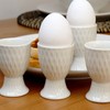 Darthome Set of 4 White Jewel Egg Cups Ceramic Geometric