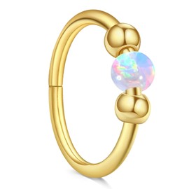 AceFun Nose Piercing Ring 18G 8 mm / 10 mm Nose Ring Piercing Ear Septum Piercing Helix Ring Nostril Tragus Conch Clicker Lip Piercing Hypoallergenic White Blue Pink Opal Nose Rings for Women,