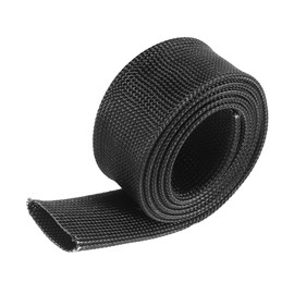 ACROPIX Fiberglass Heat Wire Shield Sleeve Heat High Temp Shield Adjustable Heat Shield 3.2ft 20mm 3/4" Black for Auto Wire Protection - Pack of 1