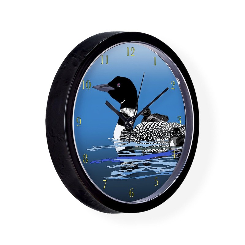 CafePress Loon with Babies Unique Decorative 10" Wall Clock