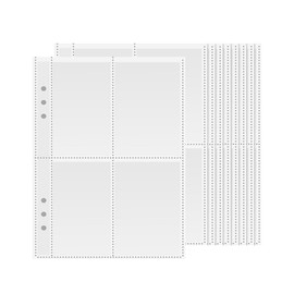 25 Sheets Clear Plastic Binder Folders Pockets 6 Ring A5 Binder Sleeves Photo Protector Sheets Card Stamp Organizer Pouches Money Saving Bags
