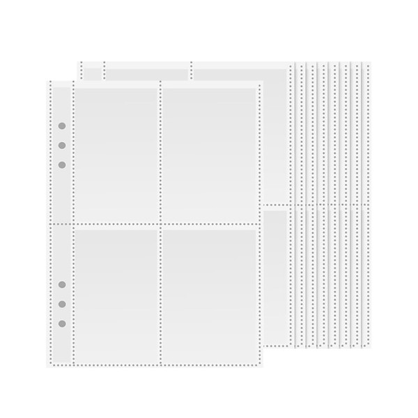 25 Sheets Clear Plastic Binder Folders Pockets 6 Ring A5
