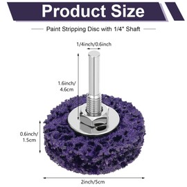 50 Pcs Paint Stripping Disc 2" Quick Change Paint Remover Strip Discs with 1/4" Shaft Drill Attachment for Angle Grinder Coating and Metal Rusting Polish Welds Strip(Purple)
