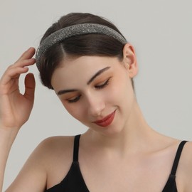 FFX Shimmering Rhinestone Crystal Diamond Headband - Handcrafted Elegance for Women's Hair Styling