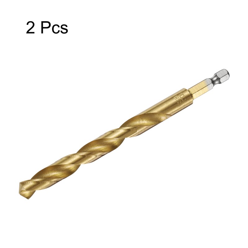 sourcing map 2pcs 1/4" Hex Shank Twist Drill Bits 10.2mm