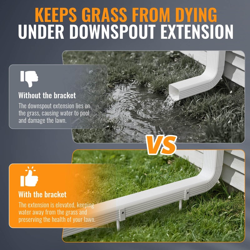 UPVONT 2x3 Downspout Extension Bracket, Gutter Downspout Holder 2x3 Horizontal,