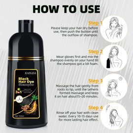 IIIMEIDU Haarfarbe Schwarz, Black Hair Dye Shampoo 3 in 1, Natürliches Haarfärbemittel, Anti Grau Effekt Semipermanente Haarfarbe, Grauhaar-Überdeckung Hair Color Shampoo Herren Frauen
