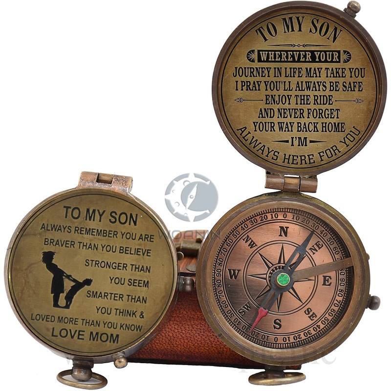 WOANIN Compass with Case/Gift for Son/to My Son Gifts/Mom to