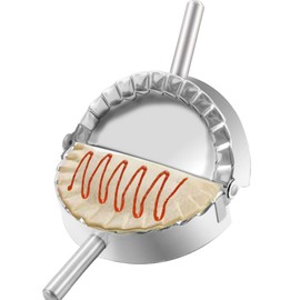 COTEY 6 Inch Empanda Press, Large Stainless Steel Dumpling Maker, 2-in-1 Dough Cutter/Dumpling Mold for Empanada, Dumpling, Ravioli, Pierogi & Hand Pie