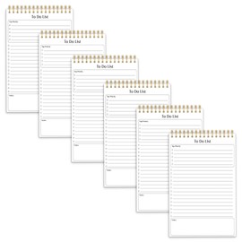 Better Office Products To Do List Mini Notepads, 5.5" x 8.5", Planning Note Pads, 50 Sheets Per Pad, Double Wire Spiral, Daily Agenda Productivity Checklist Organizer (6 Pack)