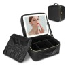 Estuche De Maquillaje Multifuncion Con Espejo Luz Maquillaje Color Negro
