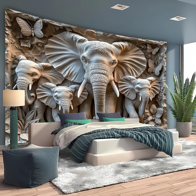 BSFHH - Tapiz de animales 3D para colgar en la