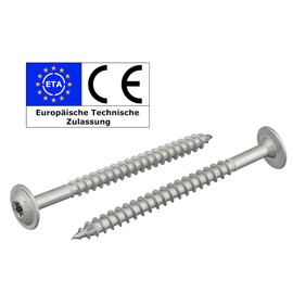 Flat Head Screws with Torx Drive (TX) | Stainless Steel A2/V2A | Reinforced Head + Cut Tip | with ETA Approval | Partial Thread | Wood Screws | Construction Screws (8 x 80 mm, Pack of 10)
