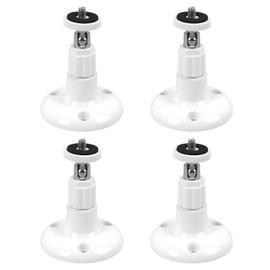 4 Stück Kamerahalterung Wandmontage verstellbar für Innen und Außen, 6,35 mm Schraubgewinde, 360° drehbar, 90° neigbar, ABS Kunststoff, kompatibel mit den meisten Kameramodellen, ohne Schrauben
