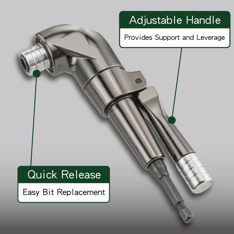 KESI Tool 1/4" Dr Impact Right Angle Drill Attachment, Right