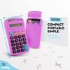 Calculator Purple, Basic Small Solar and Battery Operated, Large Display