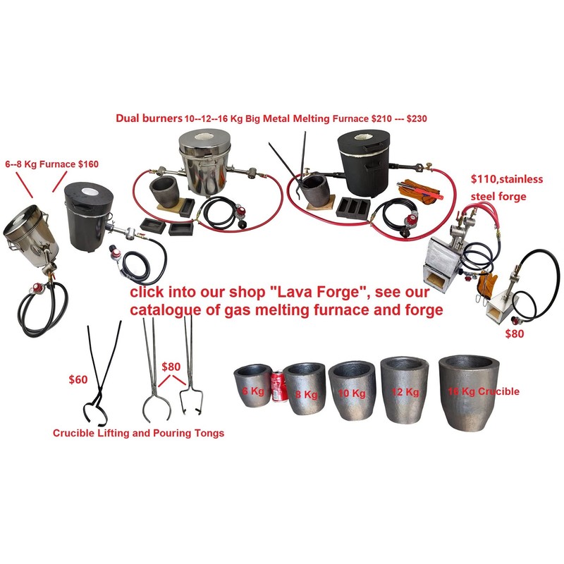 LSMIITTH Propane Gas Forge Furnace Burner, High Pressure Cast-Iron Burner