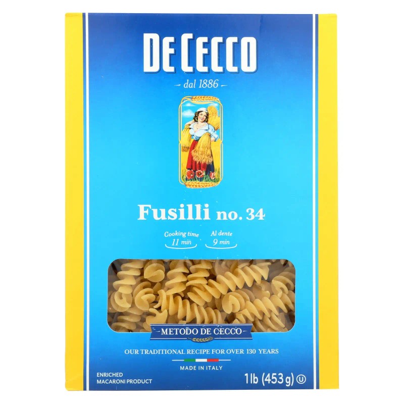 UD_De Cecco Pasta Case of 12-16 oz Dried Fusilli Macaroni