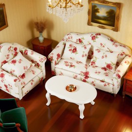 Dollhouse Furniture, Miniature Armchair, Dollhouse Coffee Table, Miniature Sofa, Gnome Living Room, Equipment for Mini Dollhouses