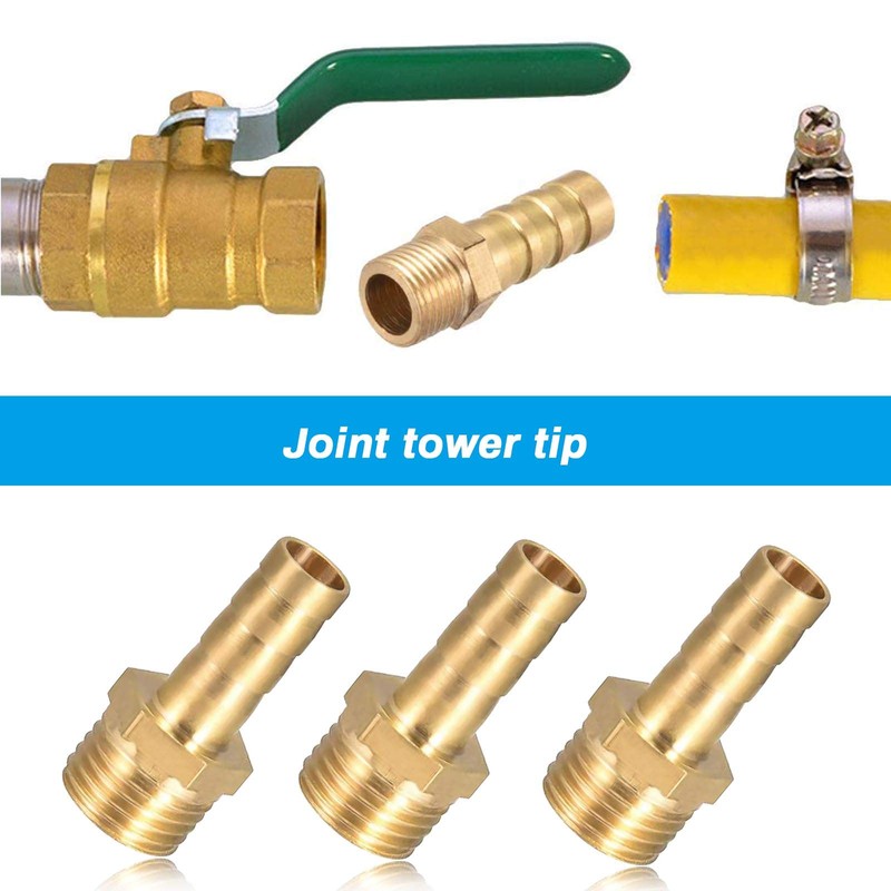 EMSea 2 Pcs 10mm Brass Barbed Hose Fitting Coupler Connector
