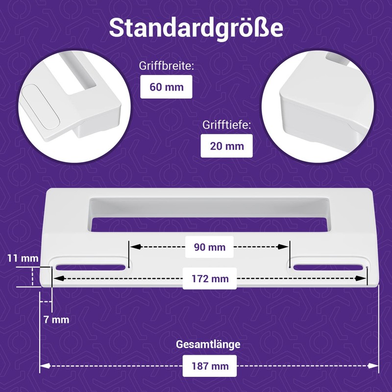 Vioks.pro Universal Fridge Handle 187 mm for 90-172 mm Sand,