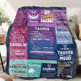 Taurus Zodiac Throw Blanket - Astrology Gift for Women and Men - Birthday Present - 60" X 50"