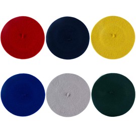 CoverYourHair Berets for Adults - French Beret - Artist Hat - 6 Pack (Colorful - 6 Pack)