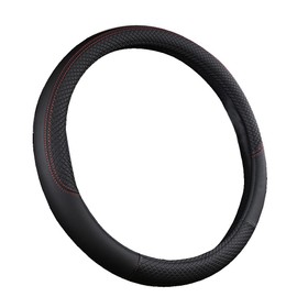 Microfibre leather steering wheel cover Wavy Line Splice X-pattern black