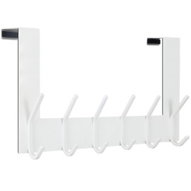 WEBI Over The Door Hooks,Over Door Towel Rack,Door Hanger,Door Coat Hanger,Door Coat Rack,Door Hooks for Hanging Clothes,Back of Door,White