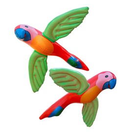 Parrot Pool Decor, Inflatable Cartoon Party Decoration, 2X Colorful Pool Toy, Outdoor Beach Toy for Beach, Gathering, Swimming Pool