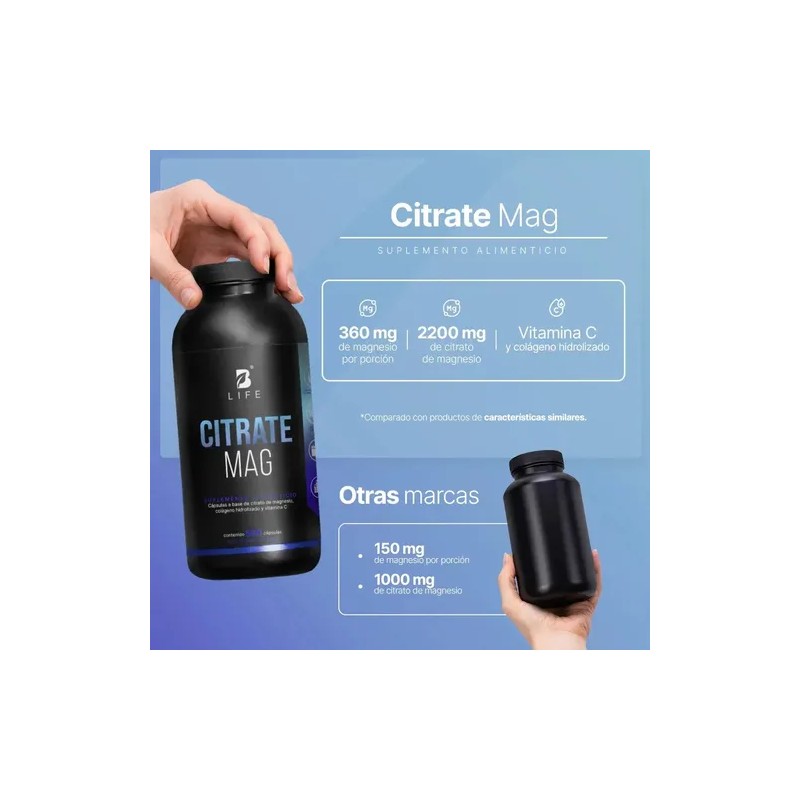 Citrato De Magnesio 500 Cápsulas