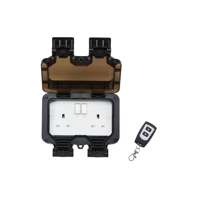 Knightsbridge Remote Controlled IP66 13A 2G outdoor Socket Black OP9R