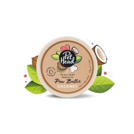 PET HEAD On All Paws Mantequilla de Coco para patas, 40g/1.4oz. Bálsamo hidratante para patas, Hidrata patas y narices para dejarlas suaves y sin grietas, se puede lamer, Fórmula suave para cachorros